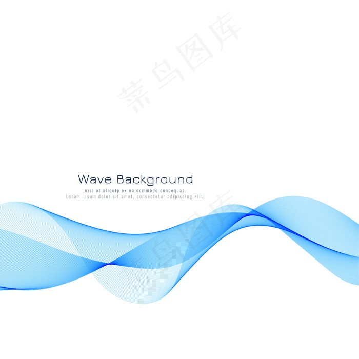 美丽的蓝色波浪背景设计eps,ai矢量模版下载