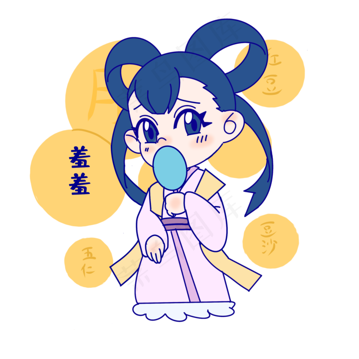 嫦娥羞羞表情包(2000X2000(DPI:300))psd模版下载
