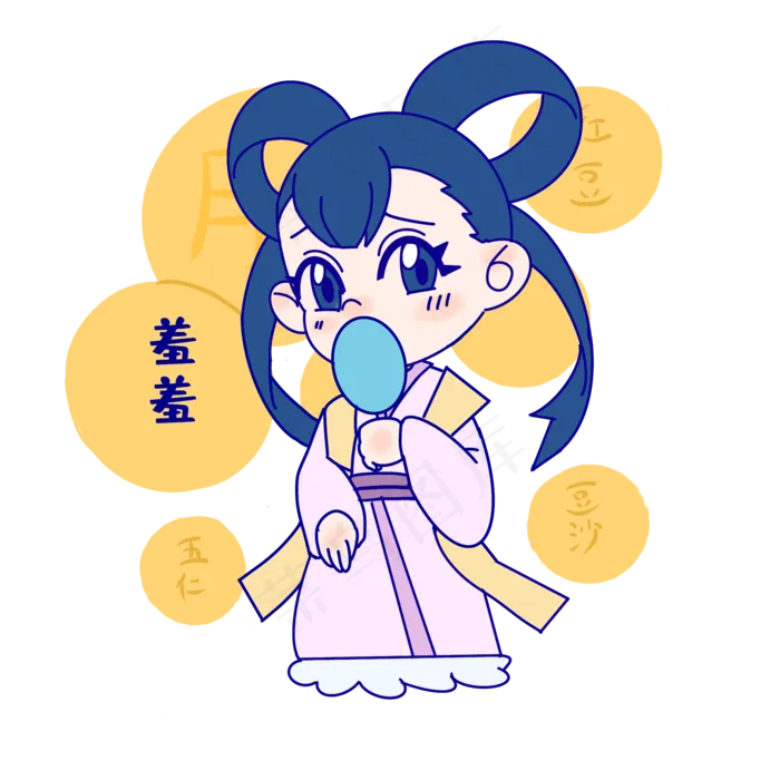 嫦娥羞羞表情包(2000X2000(DPI:300))psd模版下载