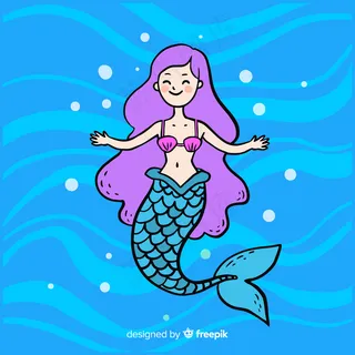 手绘美丽美人鱼背景