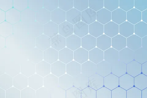 几何蜂窝图案蓝色背景