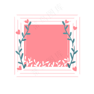 七夕节植物线条装饰边框