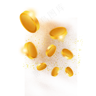 金币钱雨金色钱币,免抠元素