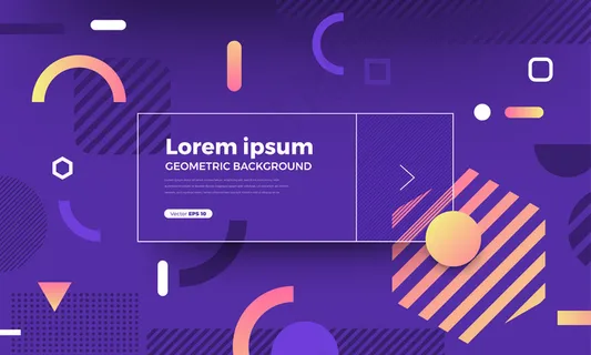 几何背景明亮的颜色和动态的形状组成。