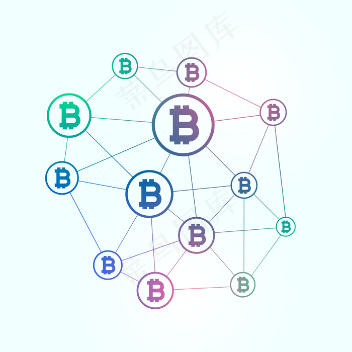 区块链比特币网络背景eps,ai矢量模版下载