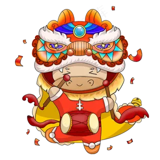 手绘中国风牛年新年