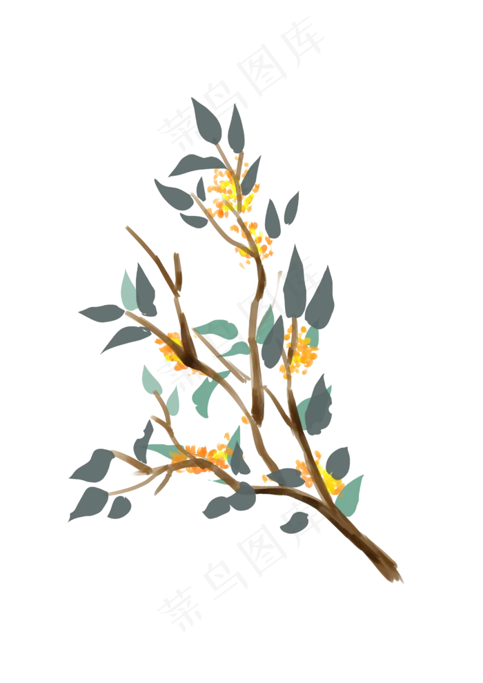 秋天植物花枝(2480X3508(DPI:299))psd模版下载