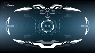 未来派平视显示元素设计。