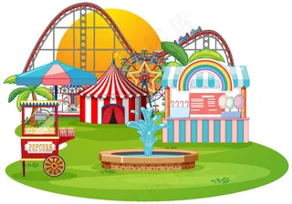 户外游乐场的景色