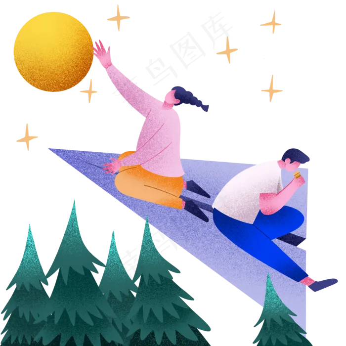中秋节做飞机赏月(2000X2000(DPI:300))psd模版下载