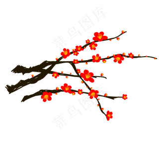 中国风冬梅花矢量装饰元素