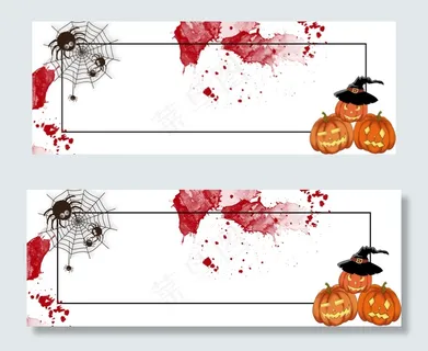 万圣节白色简约banner