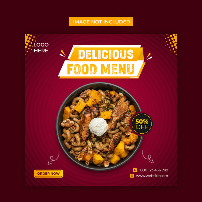 美食社交媒体和模板模板