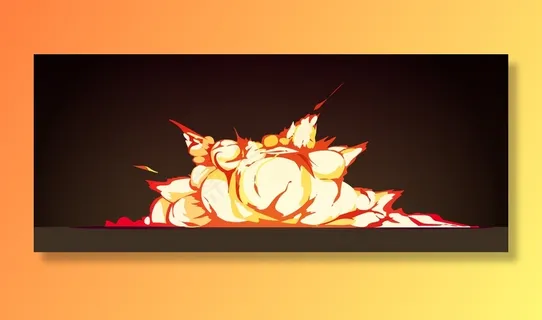 夜幕下的星团爆炸复古卡通与明亮的火焰彩色爆炸对黑色背景矢量插图