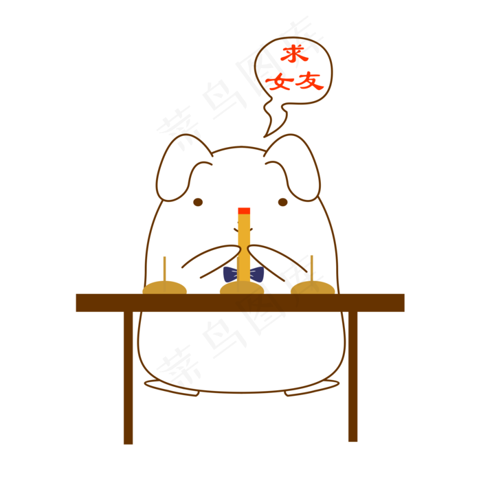 七夕情人节可爱兔子表情包拜佛求