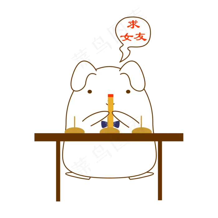 七夕情人节可爱兔子表情包拜佛求ai矢量模版下载