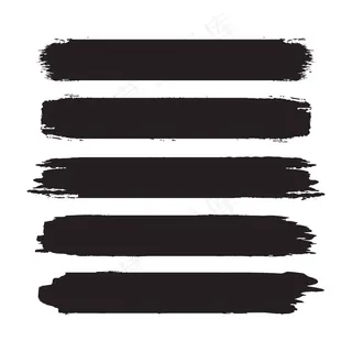 收集手绘抽象黑色画笔笔刷。一组形状，白色隔离框