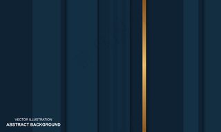 豪华抽象背景蓝色和金色线条