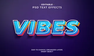 现代多彩动感文字效果