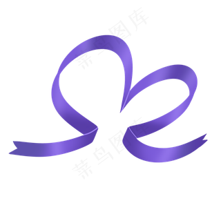 蓝色可爱爱心彩带丝带飘带