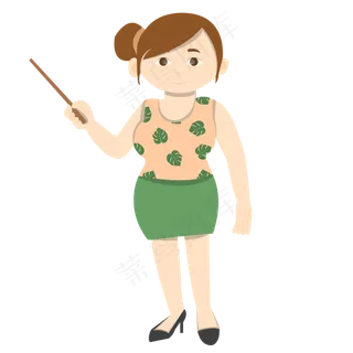 手绘矢量教师节卡通老师