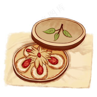 黄色系复古重阳糕PNG素材