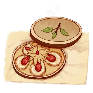 黄色系复古重阳糕PNG素材