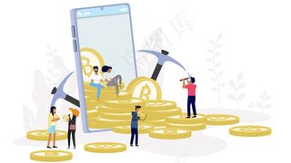 比特币区块链加密货币概念。