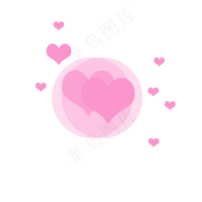 浅粉色爱心重影海报背景七夕情人