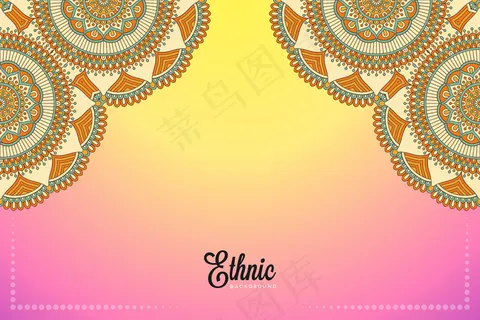 金色矢量豪华装饰曼荼罗设计背景