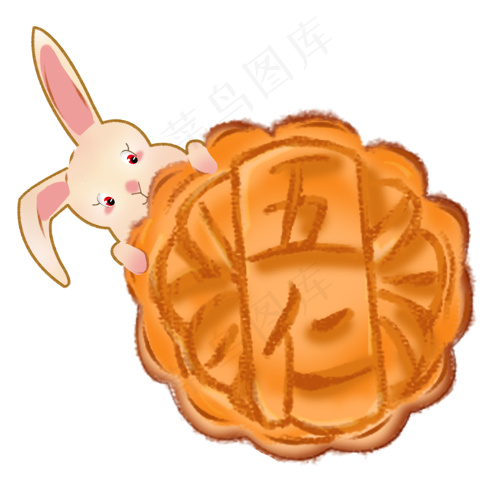 中秋手绘月兔元素免费下载