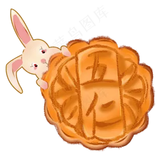 中秋手绘月兔元素免费下载