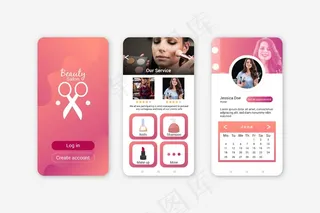 带照片的美容院预订应用程序
