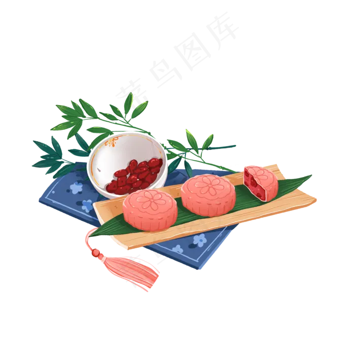 中秋节蔓越莓馅冰皮月饼物件组合(2000X2000(DPI:300))psd模版下载