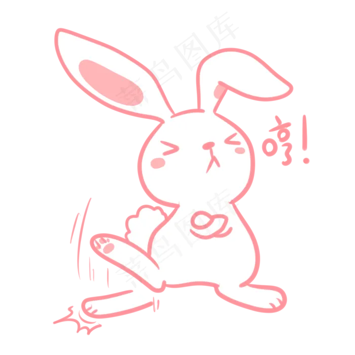 中秋玉兔生气表情(2100X2100(DPI:300))psd模版下载