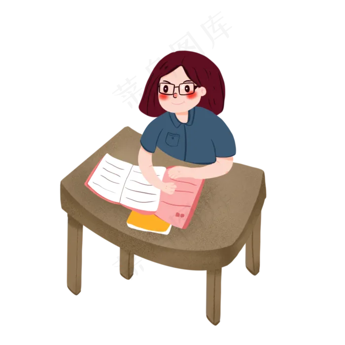 改作业的老师卡通素材(2000X2000(DPI:132))psd模版下载