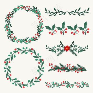 手绘圣诞框架和边框