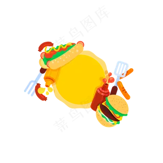 立秋丰盛的食物装饰边框素材