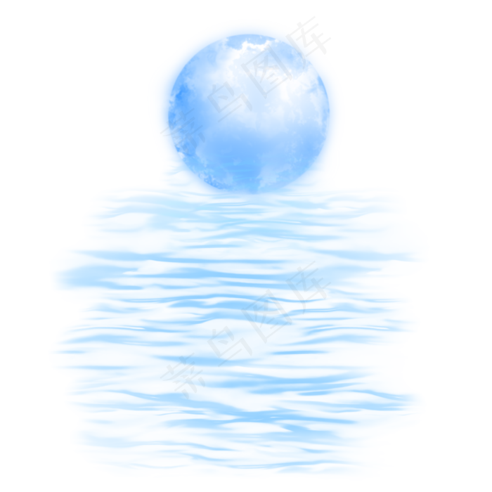 中秋水波纹月亮(2000X2000(DPI:72))psd模版下载
