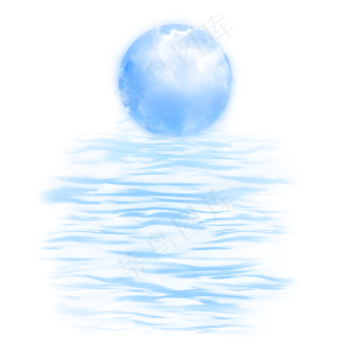 中秋水波纹月亮(2000X2000(DPI:72))psd模版下载