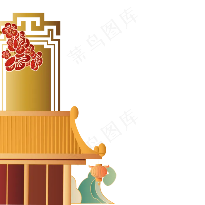 屋檐梅花装饰(2000*2000px 300 dpi )ai矢量模版下载