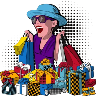 双十一电商波普风狂欢购物者2