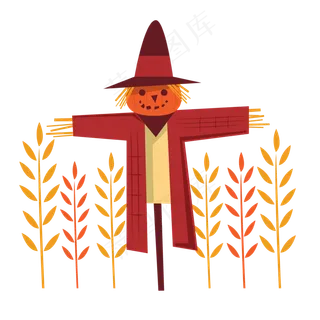 稻草人和麦穗png