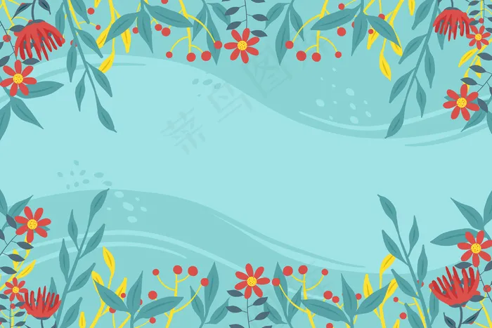 平面风格抽象花卉背景eps,ai矢量模版下载