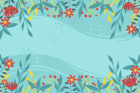 平面风格抽象花卉背景