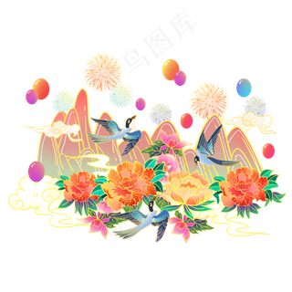 大幅国潮国庆素材