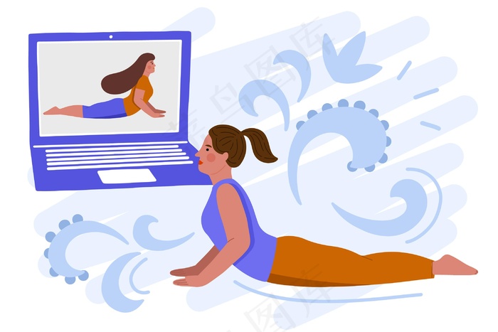 在线瑜伽课程概念