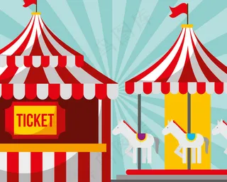 售票处及旋转木马嘉年华游乐节