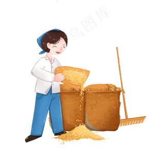 秋季丰收筛粮食的女人