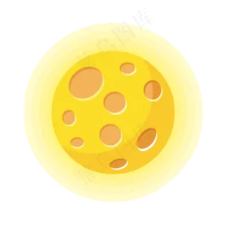 中秋节发光大月亮立体卡通效果